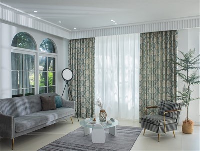 Zlatna navoja Europska cvjetna tkanina za zavjese